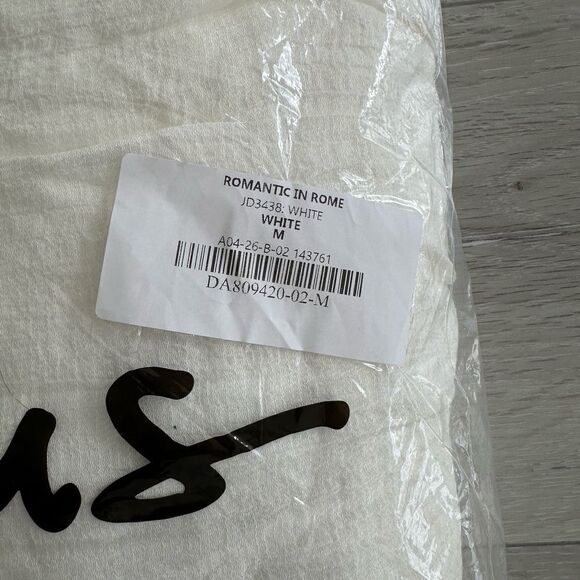 Lulus Romantic in Rome Tie-Strap Empire Waist Dress White M NWT IN PACKAGING - Picture 6 of 7